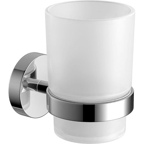 Moderne chromé porte-gobelet brosse à dents mural, accessoire salle de bain carré