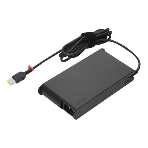Lenovo ThinkPad 230W Slim AC Adapter (Slim-tip) - Adaptateur secteur - CA 90-265 V - 230 Watt - noir - pour ThinkPad P1 Gen 5; P15v Gen 2; P15v Gen 3; P17 Gen 2; T15p Gen 2; X1 Extreme Gen 5