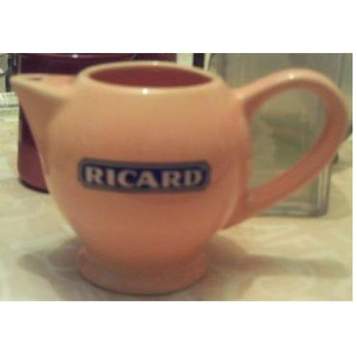 Mini Pichet A Eau - ( Monodose ) - " Ricard " - En Grès Jaune