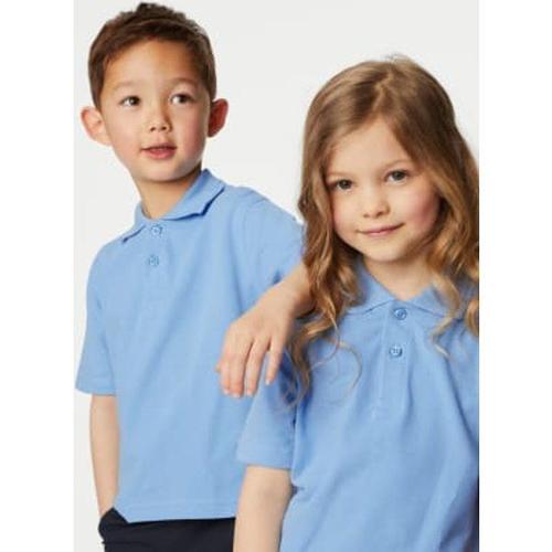 Lot De 3 Polos Unisexes 100 % Coton Bleu