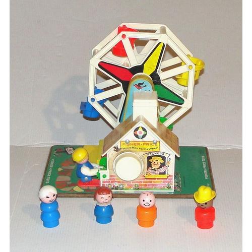 Manege Musical La Grande Roue + Figurines La Famille - Boite A Musique Fisher Price Toys 1966