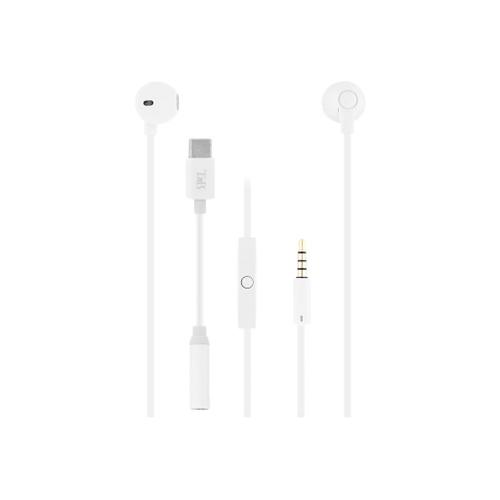 T'nB SWEET - Écouteurs avec micro - embout auriculaire - filaire - jack 3,5mm, USB-C - blanc