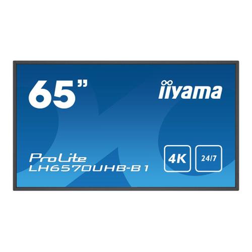 iiyama ProLite LH6570UHB-B1 - Classe de diagonale 65" (64.5" visualisable) écran LCD rétro-éclairé par LED - signalisation numérique - Android - 4K UHD (2160p) 3840 x 2160 - noir, finition matte