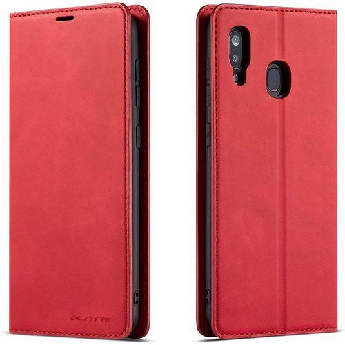 Etui Pour Samsung Galaxy A40, Housse En Cuir Premium Pu Portefeuille Coque, [Fentes Pour Cartes] [Fermoir Magnetique] [Stand Fonction] Flip Coque Pour Samsung Galaxy A40 - Rouge