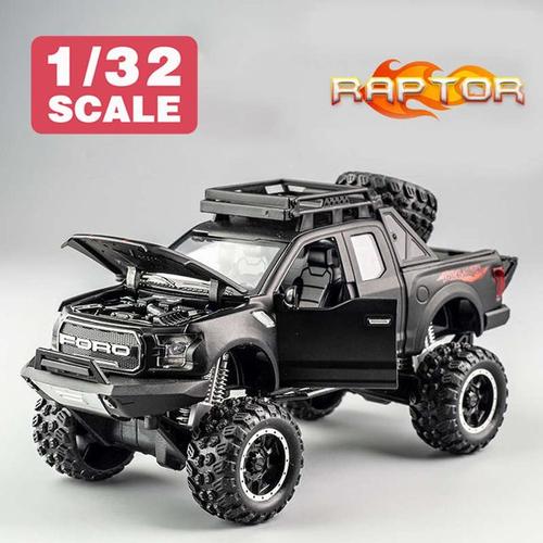 Hot Scale 1/32 Ford Raptor F150 Big Wheels Pickup Métal Diecast Toys Cars Modèle Monster Trucks Pour Garçons Enfants Enfants Véhicules Sans Boîte D?Origine