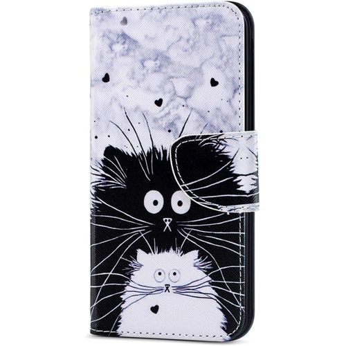 Coque Huawei Honor 9x,Portefeuille Etui Housse Pour Huawei Honor 9x Coque Paillette Anime Paillon Fleur Pu Cuir Flip Wallet Etui Coquille Couverture Pour Huawei Honor 9x,Hx Black White Cat