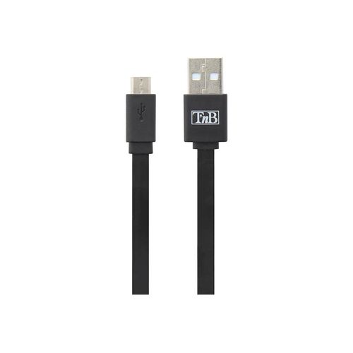 T'nB - Câble USB - Micro-USB de type B (M) pour USB (M) - 2.4 A - 30 cm - plat - noir