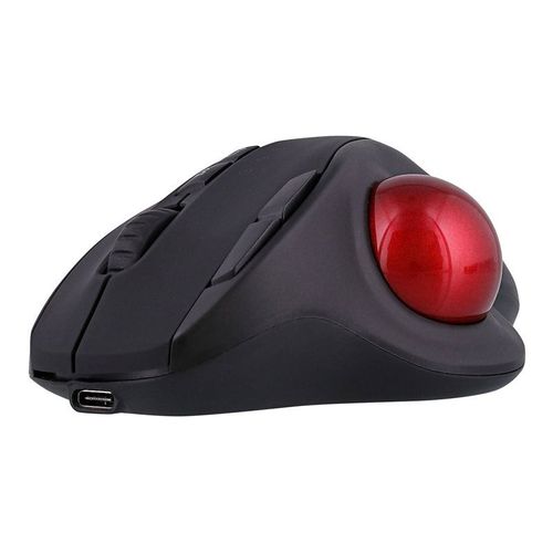 T'nB Ergo DUAL CONNECT - Boule de commande - ergonomique - 7 boutons - sans fil - Bluetooth, 2.4 GHz - récepteur sans fil USB - rouge et noir