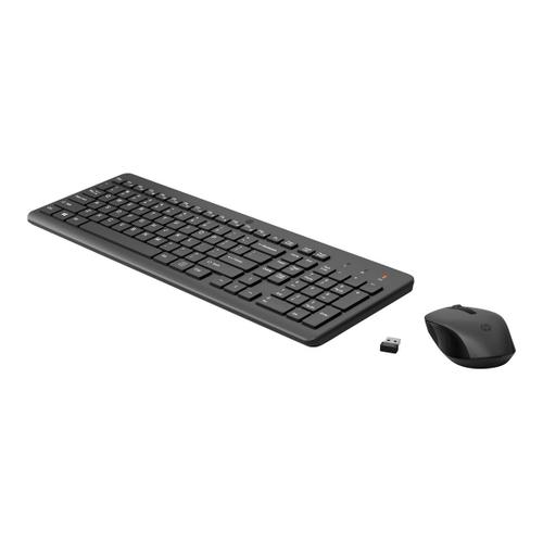 HP 330 - Ensemble clavier et souris - sans fil - 2.4 GHz - Français - noir - pour HP 21, 22, 24, 27; Laptop 15, 15s, 17; Pavilion 14, 15; Portable 24, 27, TP01