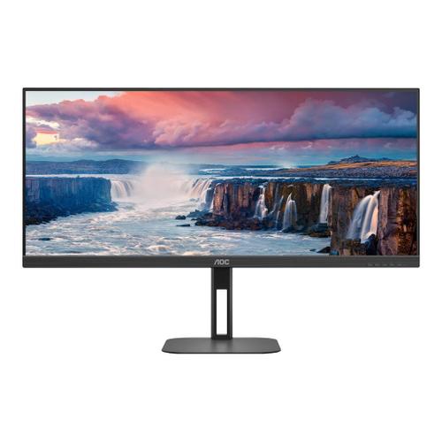 AOC Value-line U34V5C/BK - V5 series - écran LED - 34" - 3440 x 1440 WQHD @ 100 Hz - VA - 300 cd/m² - 4000:1 - 4 ms - HDMI, DisplayPort, USB-C - haut-parleurs - noir mat