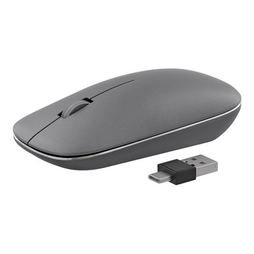 T'nB iClick TRIPLE CONNECT - Souris - optique - 3 boutons - sans fil - Bluetooth - récepteur sans fil USB - gris foncé