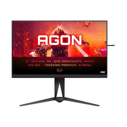 AOC AGON AG325QZN - AG5 Series - écran LED - jeux - 31.5" - 2560 x 1440 QHD @ 240 Hz - VA - 400 cd/m² - 4000:1 - DisplayHDR 400 - 1 ms - 2xHDMI, 2xDisplayPort - noir