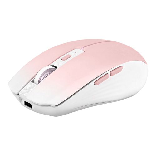 T'nB - Souris - double connexion, rechargeable - 6 boutons - sans fil - Bluetooth, 2.4 GHz - récepteur sans fil USB - rose