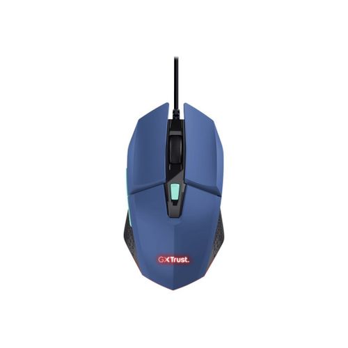 Trust GXT 109P Felox - Souris - éclairé, jeu - 6 boutons - filaire - USB - bleu brillant