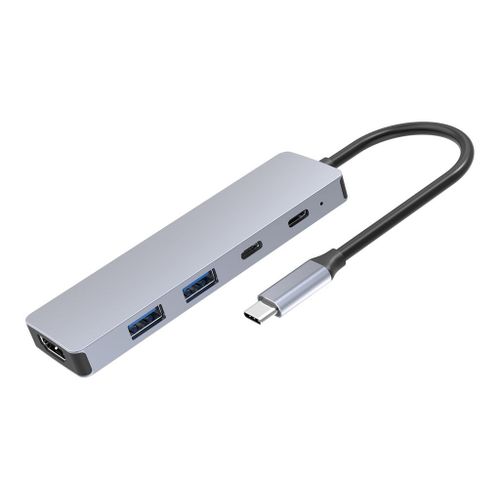 DLH - Concentrateur (hub) - 1 x HDMI + 2 x USB-A 3.2 Gen 1 + 1 x USB-C (passage de puissance) + 1 x USB-C 3.2 Gen 1