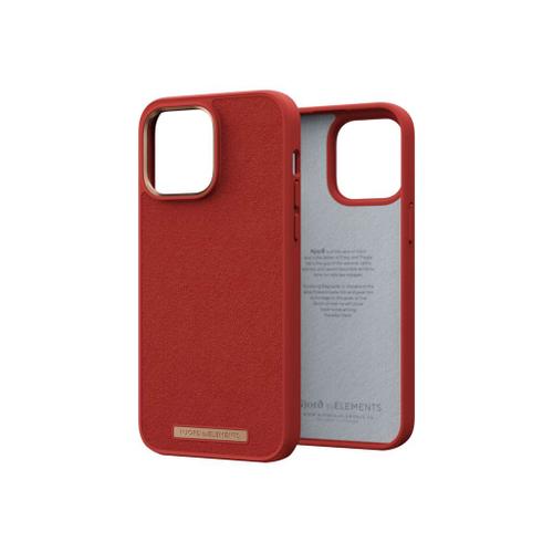 Njorð Byelements Suede Comfort+ - Coque De Protection Pour Téléphone Portable - Compatibilité Avec Magsafe - Plastique Recyclé - Orange Cramoisi - Pour Apple Iphone 14 Pro Max