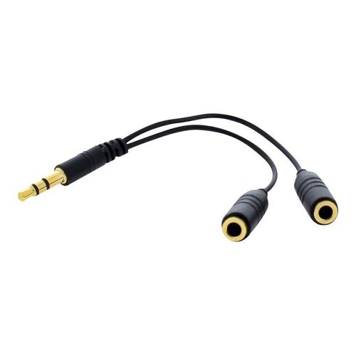 T'nB - Répartiteur audio - mini-phone stereo 3.5 mm femelle pour mini-phone stereo 3.5 mm mâle - 7 cm - noir
