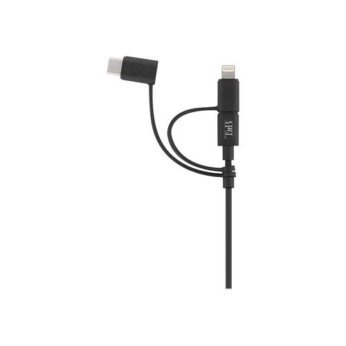 T'nB 3 IN 1 - Câble de chargement / de données - USB pour Micro-USB de type B, Lightning, 24 pin USB-C - 1.5 m - noir