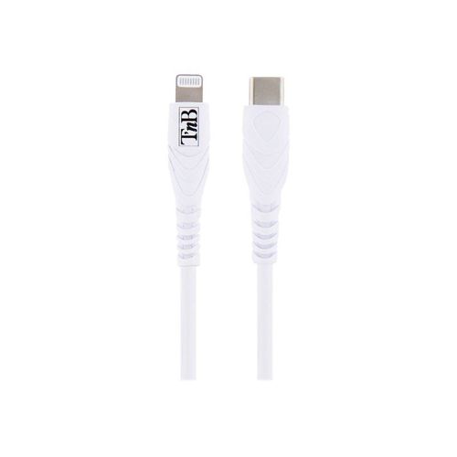 T'nB - Câble Lightning - Lightning mâle pour 24 pin USB-C mâle - 1 m - blanc - USB Power Delivery (60W)