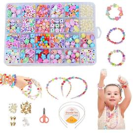 Perles Enfant, 550+ Bracelet Bricolage Perles Set, Kit de Perles