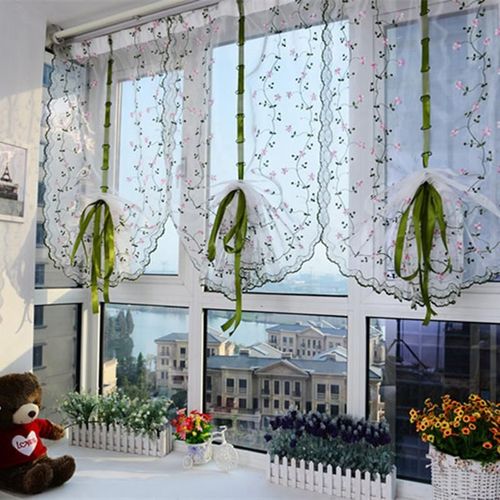 Fil De Tulle De Style Lumineux Pour Écran Mural, Stores De Chambre À Coucher, Salon, Maison, Jardin, Broderie De Fleurs, Rideaux Personnalisés