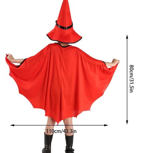Chapeau Et Cape De Sorcière Pour Enfants, Costumes D'halloween Avec Chapeau, Vêtements De Cosplay