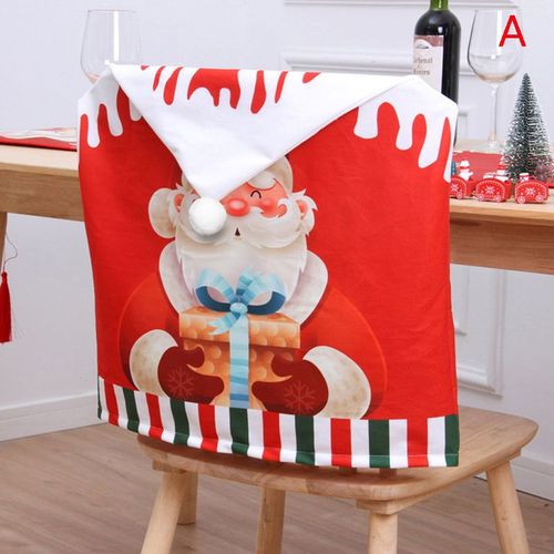 Housse De Chaise Imprimée Double Face, Décoration De Dossier De Chaise, Anti-Poussière, Décoration De Chaise De Salle À Manger, Pour Maison, Fête, Vacances, Nouvelle Série De Noël