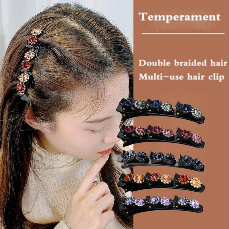 Pinces  Cheveux Tresses Fleur De Cristal, Frange Latrale,... - 4