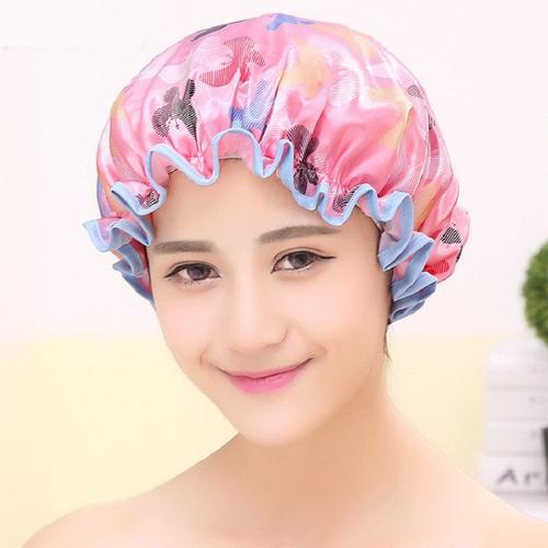 Bonnet de douche papillon pour femme, bonnet de cheveux imperméable, bonnet  de bain double couche, accessoires chauds, document aléatoire