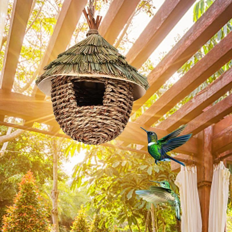 Nichoir Oiseaux Extérieur,Maison d'oiseau Naturel Nid Suspendu,nid d'oiseau  suspendu,pour Décoration d'intérieur et de Jardin