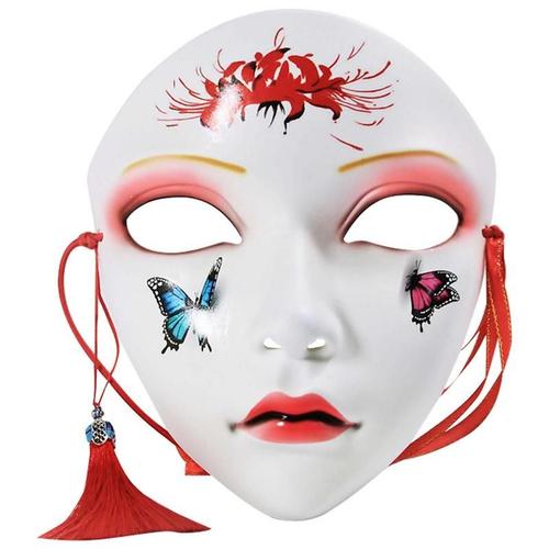 Masque intégral peint à la main, couverture faciale de Style chinois ancien pour Halloween, Masques de beauté pour femmes, Hanfu