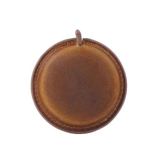 Règle De Traction À Ruban À Mesurer En Cuir Véritable,Mini,Faite À La Main,Couche Supérieure En Peau De Vache,Rétro Vintage,Règle Rétractable Portable 150cm/60"" - Type Round Brown
