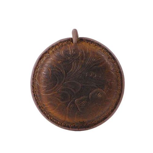 Règle De Traction À Ruban À Mesurer En Cuir Véritable,Mini,Faite À La Main,Couche Supérieure En Peau De Vache,Rétro Vintage,Règle Rétractable Portable 150cm/60"" - Type Round Flower Brown