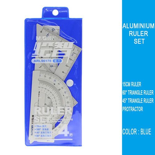 Jeu De 4 Règles En Aluminium,Pièces/Ensemble,Géométrie Métallique,Dessin,Boussole,Papeterie,Règles Mathématiques Pour L'école #A