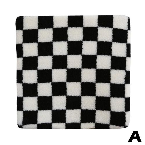 Coussin Polaire À Damier Diamo, Intérieur De Chaise, Chaud Et Confortable, 40x40cm, Intérieur De Chambre À Coucher, Tatami Mat Pour Wi Y1y1