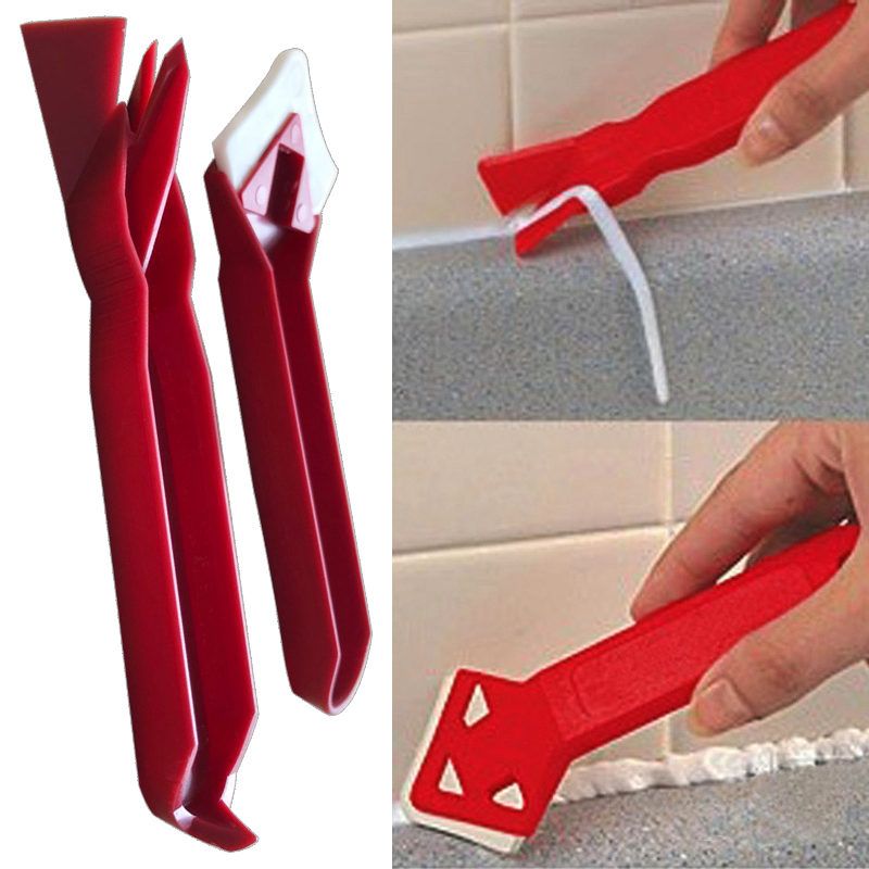 Outil de grattoir de ciment de verre de silicone, outil de grattoir de porte de fenêtre, mastic de finition de calfeutrage, dissolvant de coulis, spatule d'épandage de silicone, 2 pièces