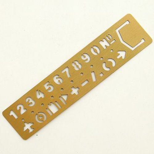 Règle Multifonction Créative En Laiton,Marque-Page Lettres Et Chiffres,Modèle Outils De Peinture,Cadeaux Pour Enfants,Papeterie Fournitures Scolaires - Type Number Ruler