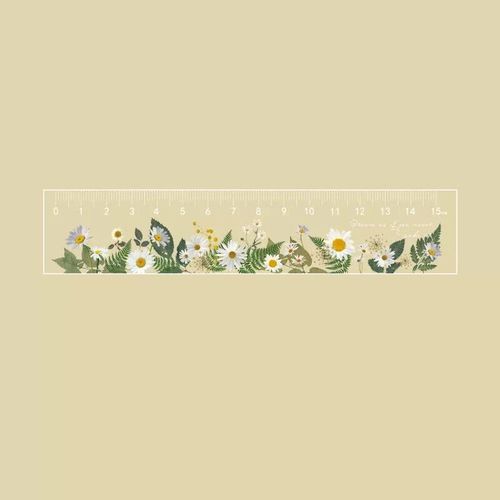 Règles Droites Kawaii En Plastique Avec Fleurs,Outil De Mesure Mathématique,École De Bureau Coréenne,Fournitures De Proximité,Ins,15cm - Type Daisy