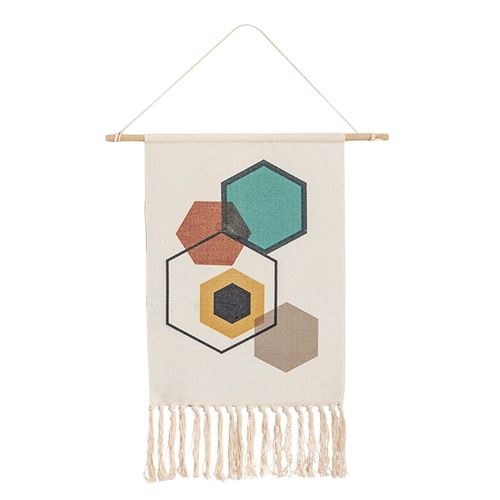 Tenture Murale Colorée Avec Pompon, Couverture De Décoration Murale De Chambre À Coucher
