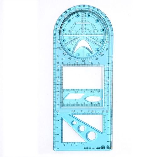 Rapporteur De Règle Géométrique,Outil De Mesure De Modèle De Dessin,Fournitures Scolaires Et De Bureau,Fournitures De Conception D'architecture,Activité Scolaire - Type Blue-Middle School