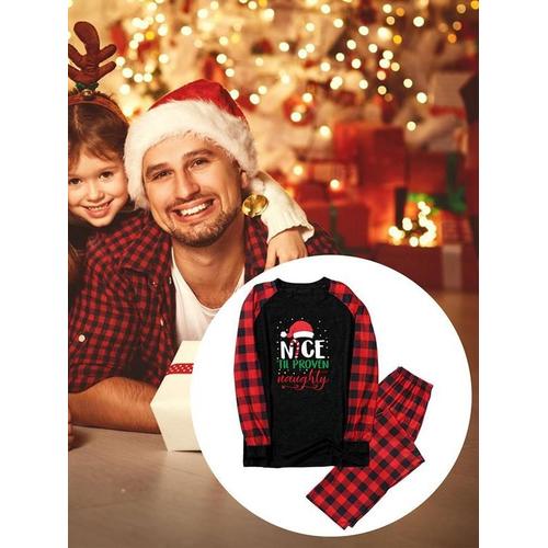 Pyjama Ensemble De Famille Noël Top Pantalon Motif De Noël Bébé Enfant  Adulte