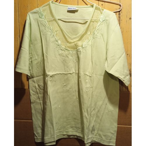 Tee Shirt Femme - " Blanche Porte " - Manches Courtes - Taille 42/44
