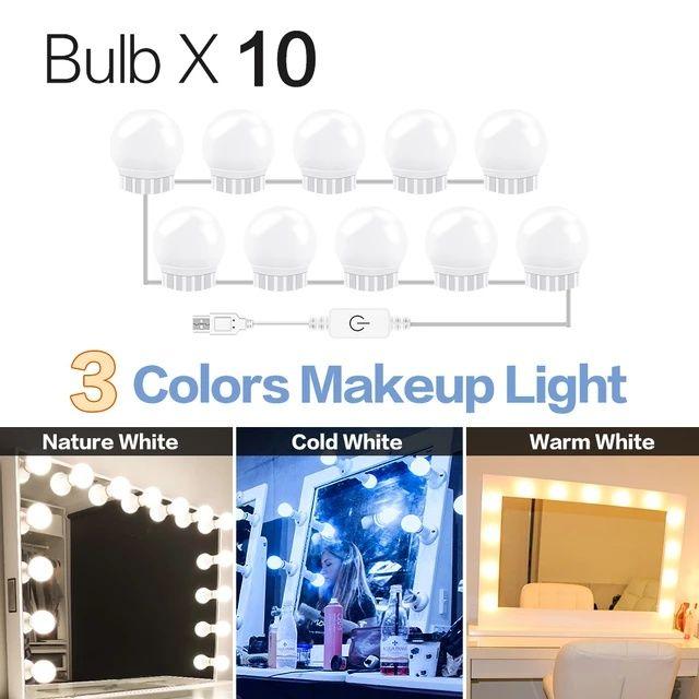 4 ampoule LED maquillage miroir lumière ventouse installation coiffeuse  coiffeuse lumière lampe murale