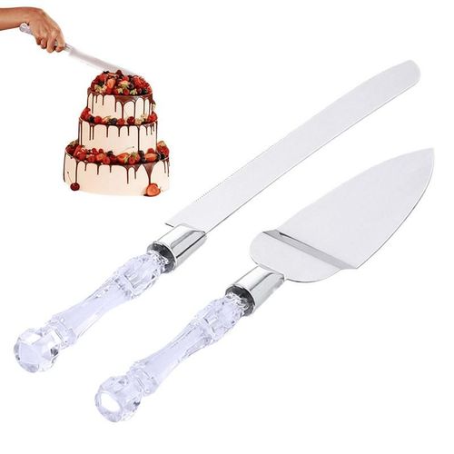 2pcs Pelle À Gâteau En Acier Inoxydable Avec Poignées Ergonomiques Pizza Dessert Gâteau Fondant Diviseur Coupe Pour Mariage Outil De Cuisson