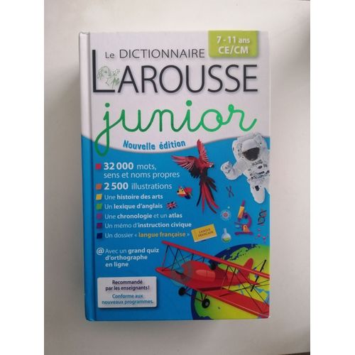 Dictionnaire Larousse Junior Illustré En Bon État, Particulièrement Conçu Pour Le Cycle Primaire/ Cp-Cm Idéal Pour L'apprentissage Et La Maitrise De La Langue Française En Classe Primaire.
