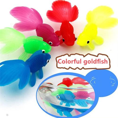 Modèle de poisson rouge de Simulation coloré, caoutchouc souple, or, petit poisson rouge, jouet en plastique, cadeaux pour enfants, 10 pièces/lot