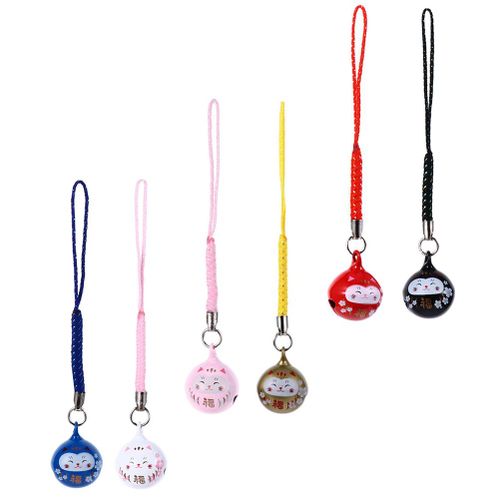 Pendentif Chat Porte-Bonheur, Cloches Artisanales Maneki Neko, Collier pour Animaux de Compagnie, 6 Pièces, 10/2019