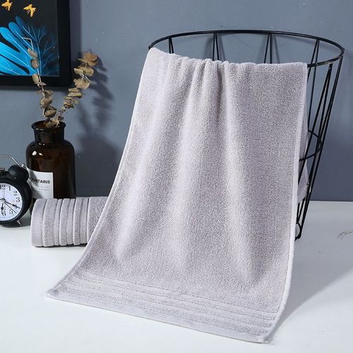 Serviette De Bain Pour Le Visage 34x74cm, Épais Et Absorbant, Avec Broderie Géométrique, Accessoires De Salle De Bain Quotidiens Pour Hommes Et Femmes