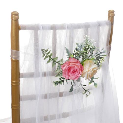 Fausses fleurs décoratives pour chaise E9LD, fausses fleurs décoratives pour mariage en plein air