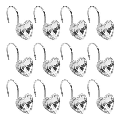 Crochets Roulants Pour Rideau De Douche, Anneau En Forme De C¿Ur, Fournitures, Cintre En Métal, 12 Pièces